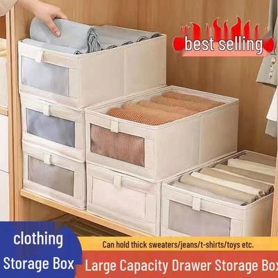 Opvouwbare Stofopbergdoos met Stofbescherming voor Kleding & Broeken - Grote Capaciteit, Zichtbare Organizer voor Thuis & Slaapzaal Kledingkasten