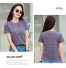 Damen 2025 Sommer Gestreiftes Locker Geschnittenes Schlankmachendes T-Shirt, Koreanischer Stil Rundhals Kurzarm Oberteil