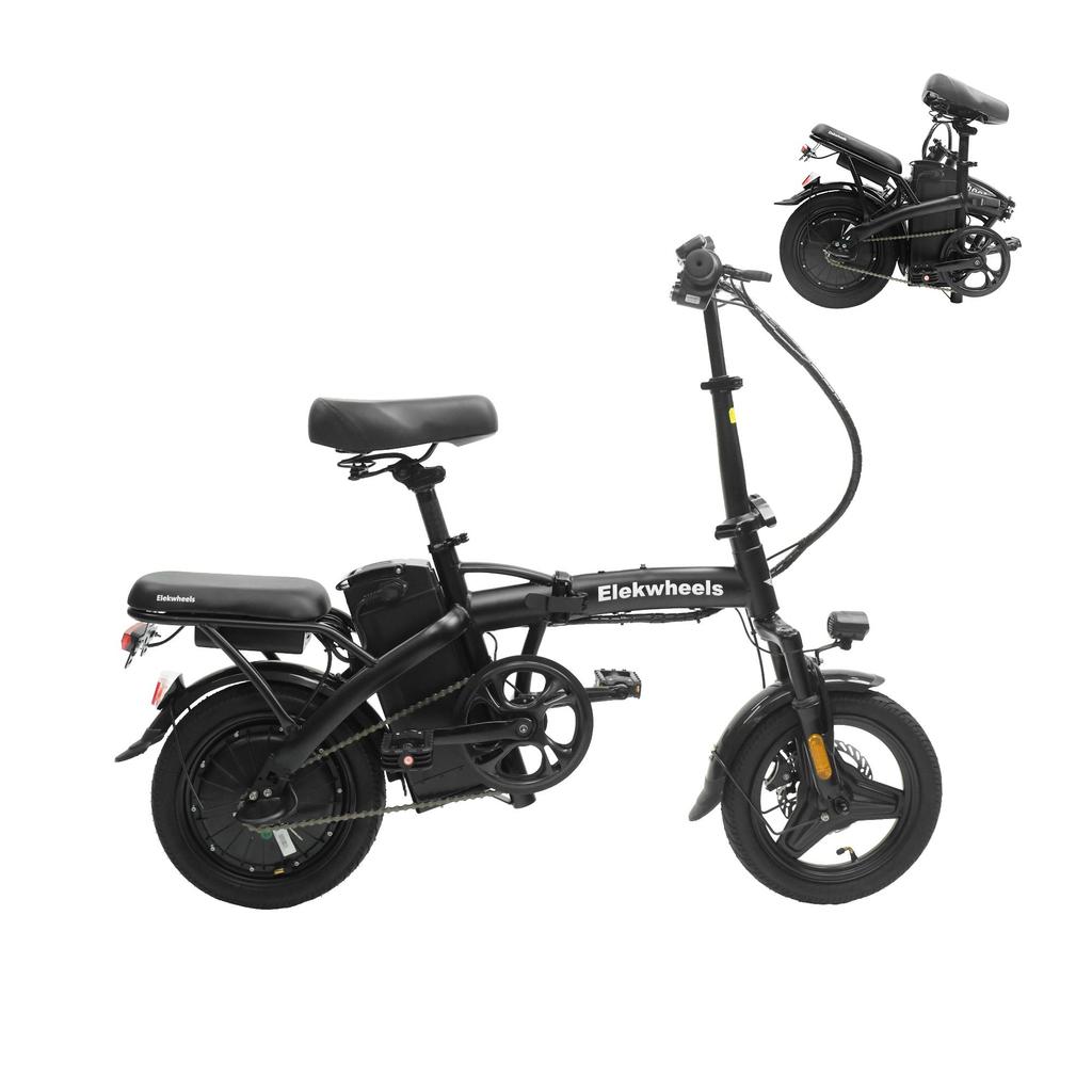 ElekWheels F3 Foldable City Electric Bike - 250W Lightweight Electric Bike with 60km Range, IPX5 Waterproof and Dual Disc Brakes