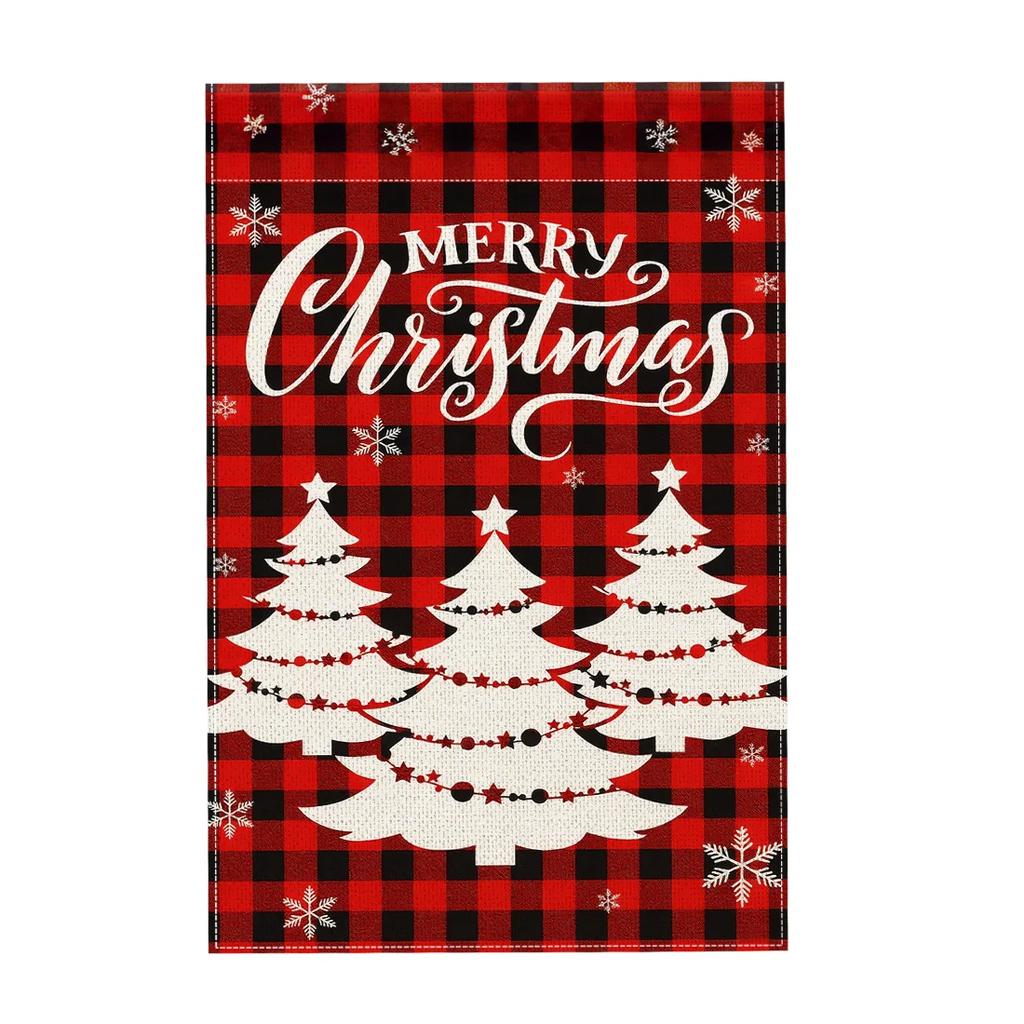 Merry Christmas Hanging Flags Garden Flag Banner Candy Candy Double-sided Printing Imitation Linen Flags Home Garden Decoration