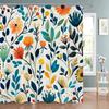Watercolor Leaf Shower Curtain For Bathroom Vines Plant Flower Nordic Minimalist Polyester Curtain For Home Decorative Curtain