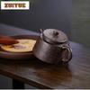 230ml Yixing Purple Clay Teapots Handmade Fish Cover Pot Raw Ore Coarse Sand Purple Jade Gold Sand Kettle With Filter Zisha Tea