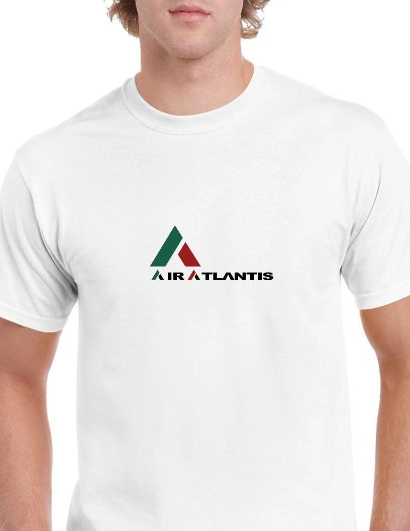 Air Atlantis Green Black Red Logo Portuguese Airline White T-Shirt M
