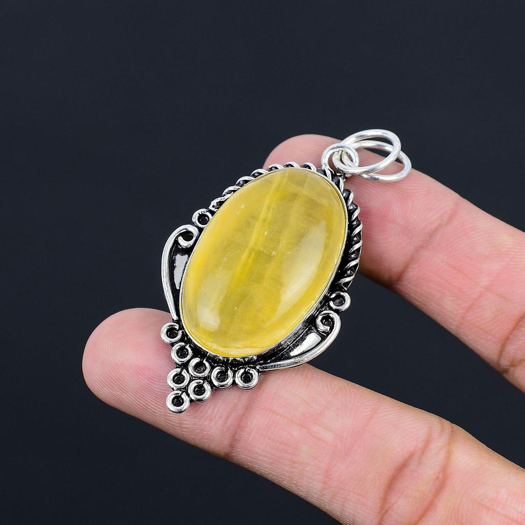 Natürlicher Multi-Fluorit 925 Sterlingsilber Lünette Hochzeit Mutter Anhänger Schmuck