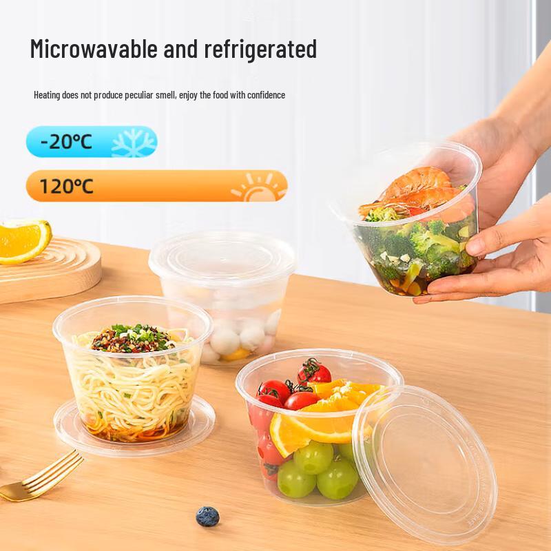 Disposable Round Plastic Food Container Set
