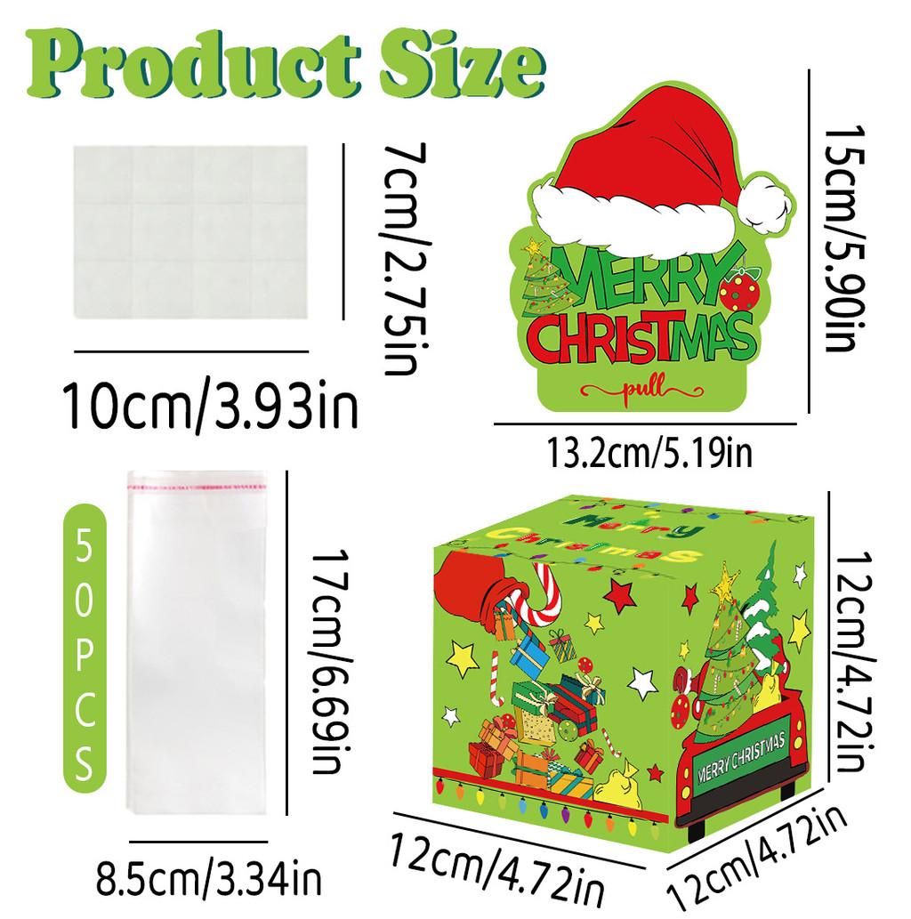 

Christmas Themed Green Pattern Paper Surprise Box Holiday Props For Gift