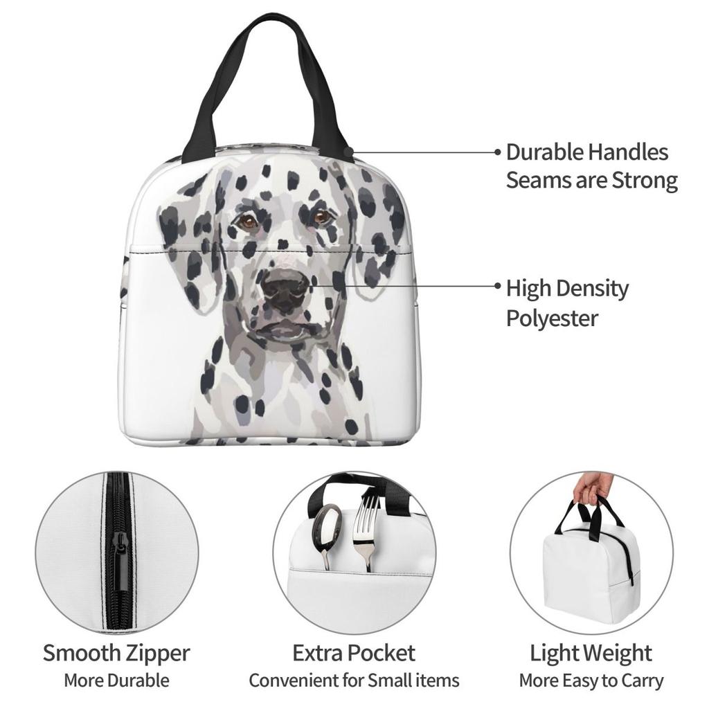 Dalmatian Insulated Lunch Bag for Kids School Cooler Thermal Food Box Tote Portable Lunch Boxes Container