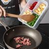 Geteilte Servierplatte mit Deckel mit 4 Fächern Charcuterie-Behälter Kühlschrank-Organizer für Kontrollbehälter Meal Prep