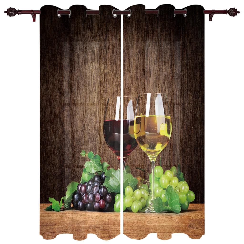 Retro Country Style Fruit Food Curtains For Bedroom Kids Room Living Room Window Curtain Luxury Curtains For Kitchen
