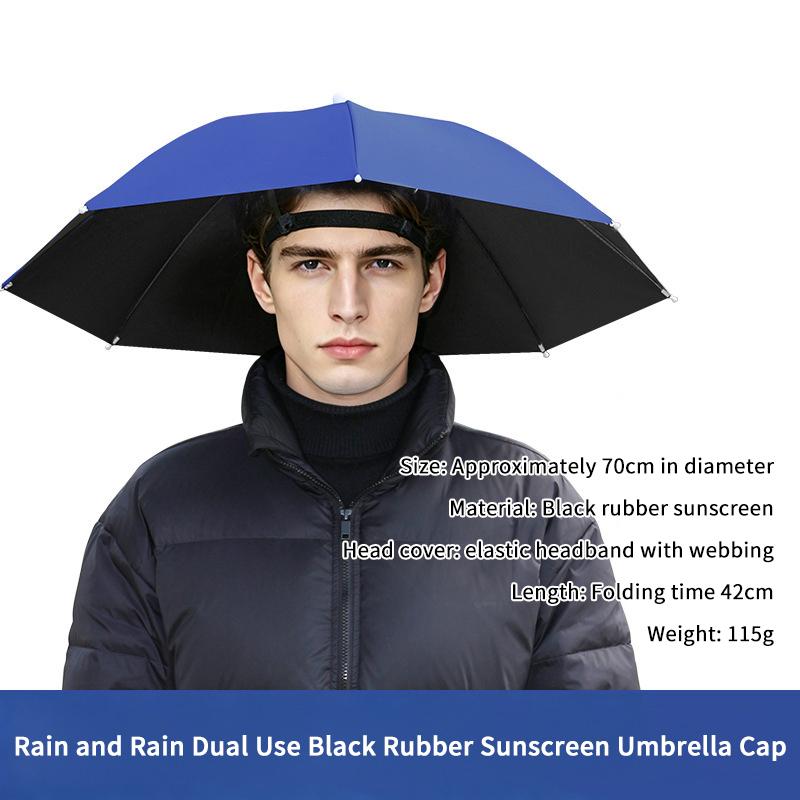 Portable Hands Free Umbrella Hat With Uv Resistance And Rain Proof Design Perfect For Hiking Fishing Gardening And Camping