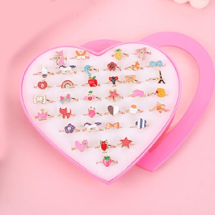 36 Pieces Kids Adjustable Rings Set Comfortable and Safe Finger Jewelry for Dress Up Imagination Boosting Accessories