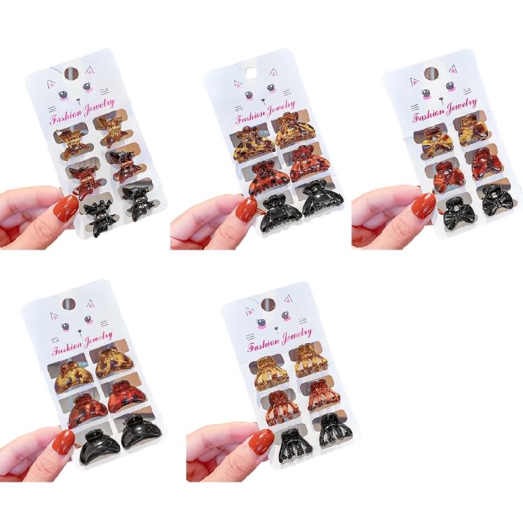 6 Pieces Elegant Leopard Acrylic Hair Claw Hairpin Hair Clip for Women and Girls Fashion Headwear Hair Ornament