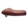 ONGMEIL Vintage Retro Cafe Racer Seat for and Kawasaki Yamaha Suzuki and Kawazaki KZ Yamaha, Suzuki, CL, SR, XJ, GS, (Stripe, Brown)