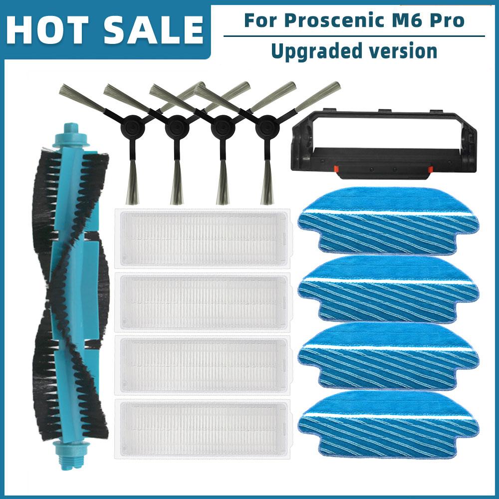 Replacement For Proscenic M6 Pro Robot Vacuum Cleaner Spare Parts Accessories Roller Main Side Brush Hepa Filter Mop Rag Cloth