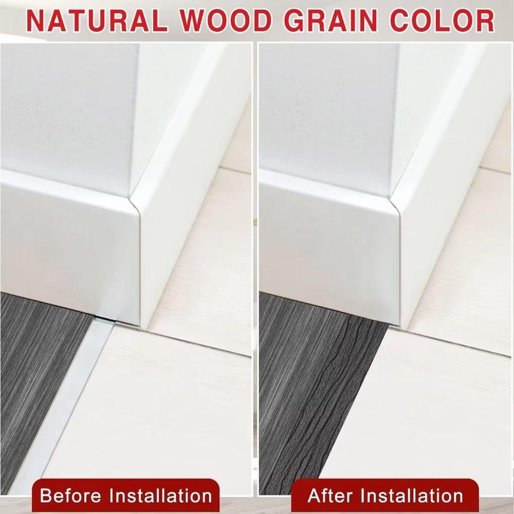 Wood Like Self Adhesive Floor Transition Strip Windproof Doorway Threshold  Mirror Frame Trim