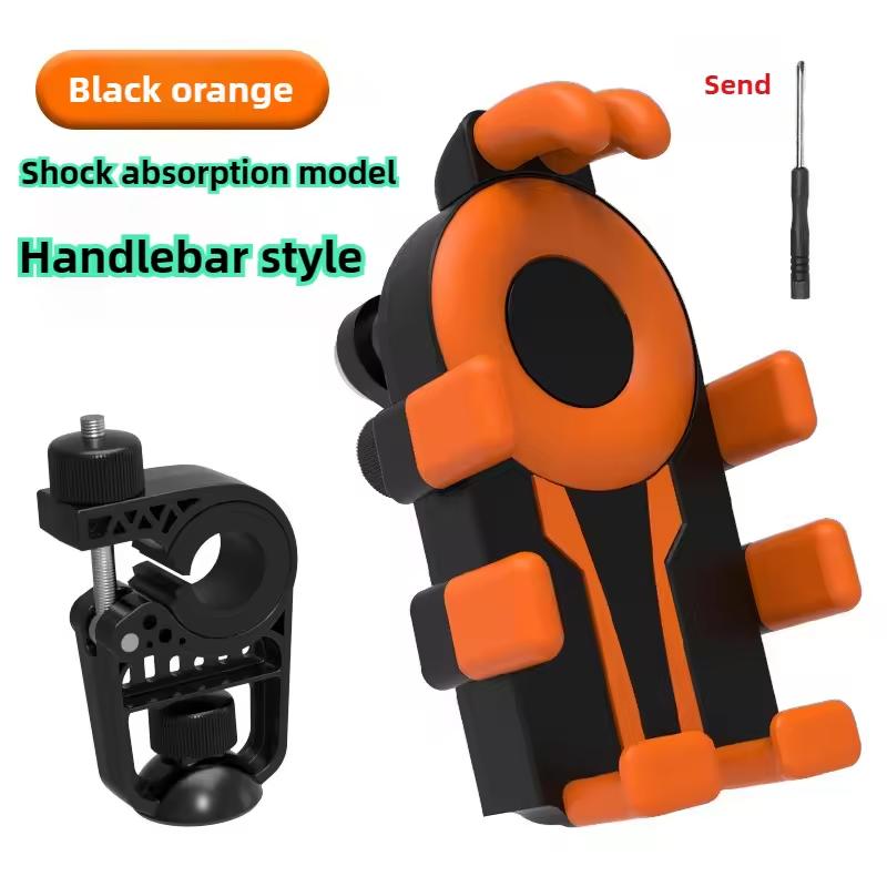 Anti-Shock Phone Mount 8-Point Claw Secure 360°Adjustable Rotatable Holder for Bike Motorcycle E-Bike for 4.7-7 Inch Smartphones