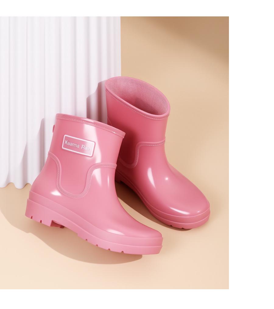 Exquisite Women's Short Rain Boots - Non-slip, Waterproof, and Stylish for Spring and Autumn