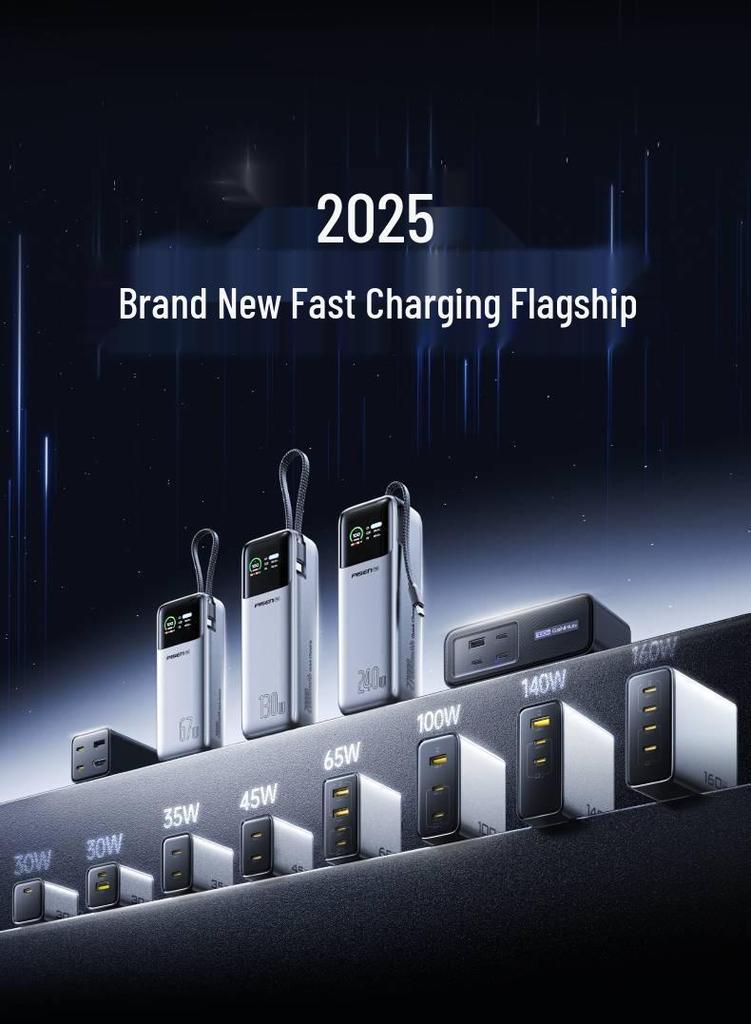 PISEN 140W GaN Dual Type-C Fast Charger for Laptops, Apple Devices, and Tablets