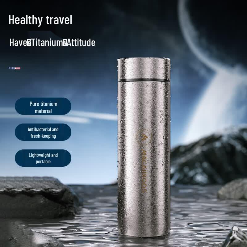 Macaiiroos Pure Titanium Insulated Tea Infuser Water Bottle