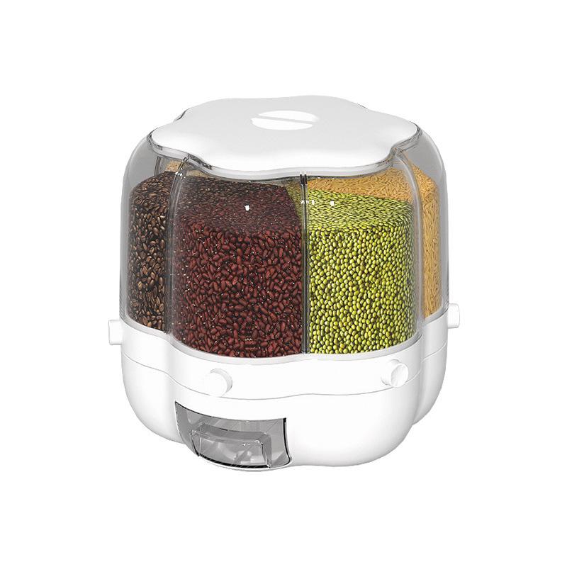 

Японский вращающийся контейнер для риса - Вместимость 20 цзиней, Шесть отделений, Защита от насекомых и влаги