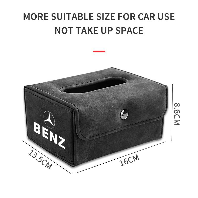 Leder Auto Styling Taschentuchbox Auto Sonnenblende Sitzlehne Hängender Taschentuchbox Halter Für Mercedes Benz AMG GT4 W204 205 GLC GLE CLA