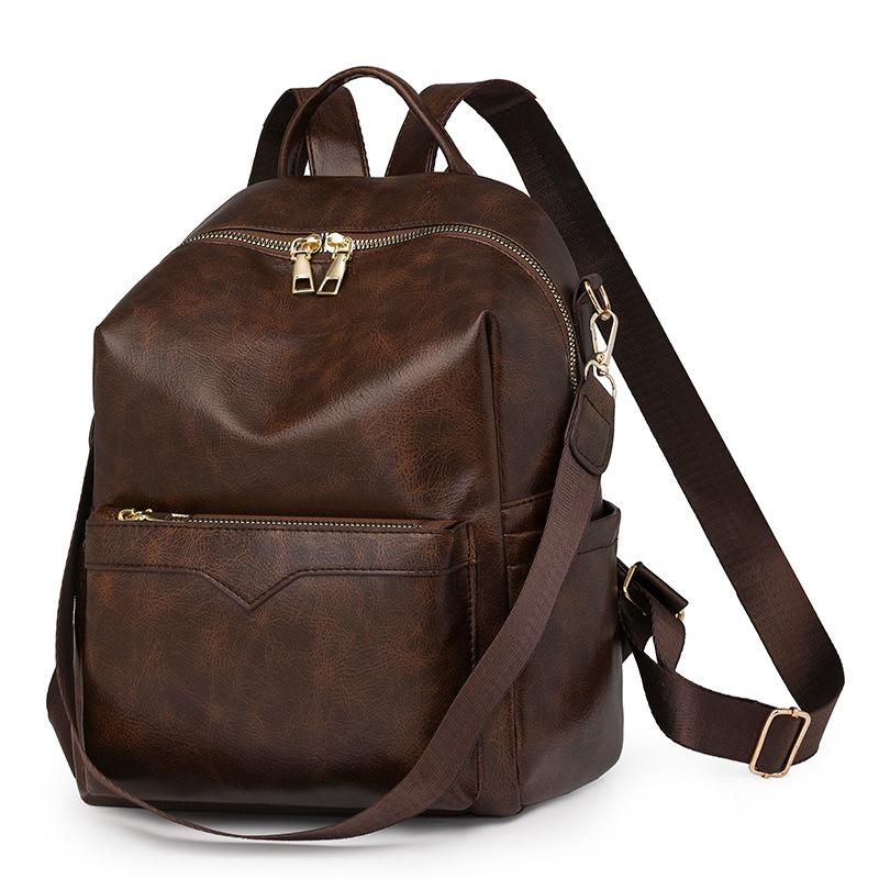 Damenrucksack weiches Leder große Kapazität neuer Rucksack Schülerschultasche Reisetasche Tide