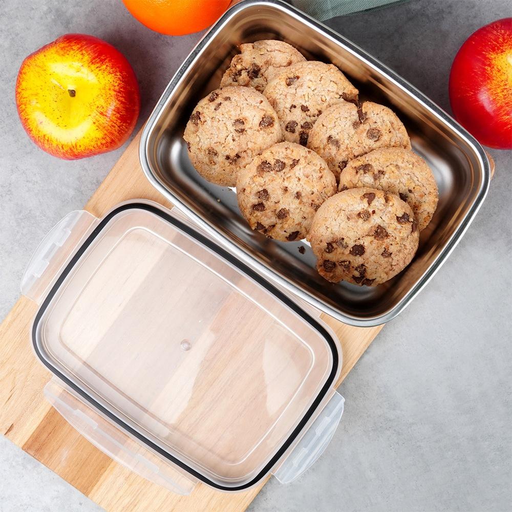 Pojemnik Na Żywność Obiad Kuchenny Stalowy Z Uszczelką Lunchbox 1,25L