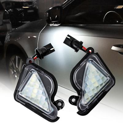 2Pcs White Side Mirror Puddle Light No Error Bright Clear Lens Canbus Car Lamp LED Assembly For Skoda Superb Mk2 Octavia A5 A7