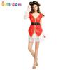 Elegant Courtly Red Pirate Outfit For Women Exceptional For Halloween And Stage