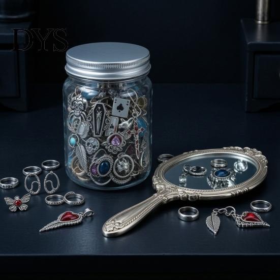 Mystery Jewelry Box 10/15/20/25/30/35Pcs Jar for Women, Mixed Necklaces Earrings Rings Bracelets Set, Lady Gift Gothic Ocean Theme Kit with