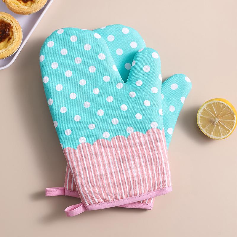 Thick Cotton Heat-Resistant Kitchen Oven Gloves