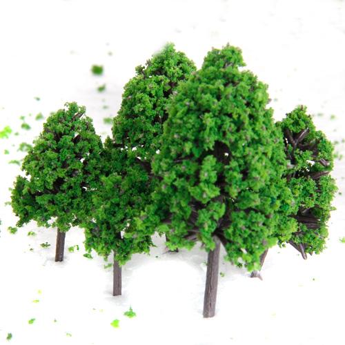 22 piece Train Landscape 6.3 Cm Green Architecture Trees