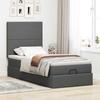 Cadre de lit avec matelas - 80x200 cm - Gris foncé - Rangement sous le lit - Mécanisme hydraulique