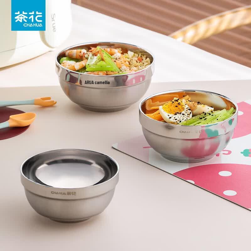 CHAHUA 304 Stainless Steel Double-Layer Soup Bowl