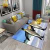 Antarctica Penguin Pattern Carpet Cute Animal Large Carpet for Living Room Bedroom Decor Area Mats Bathroom Non-slip Mat Carpet