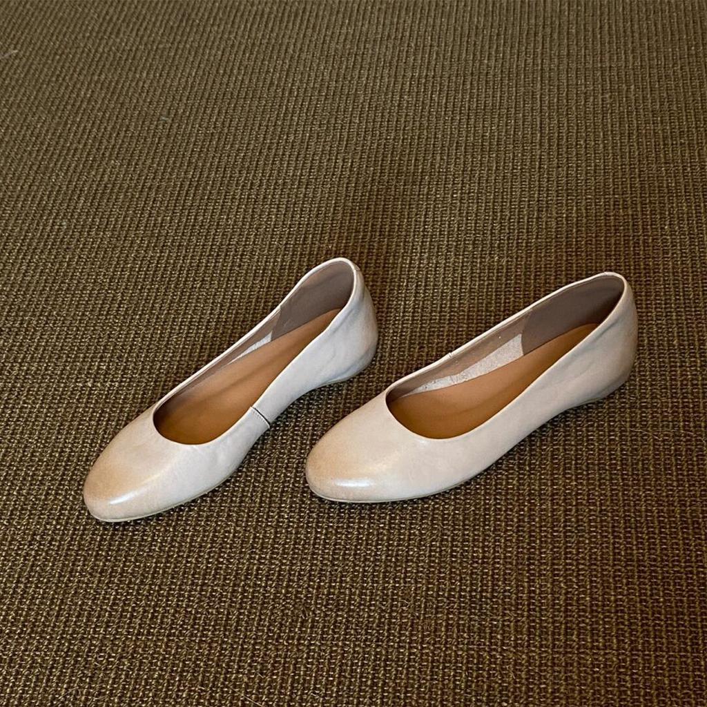 Single shoes soft sole comfortable soft surface grandma shoes one pedal round head shallow mouth single shoes