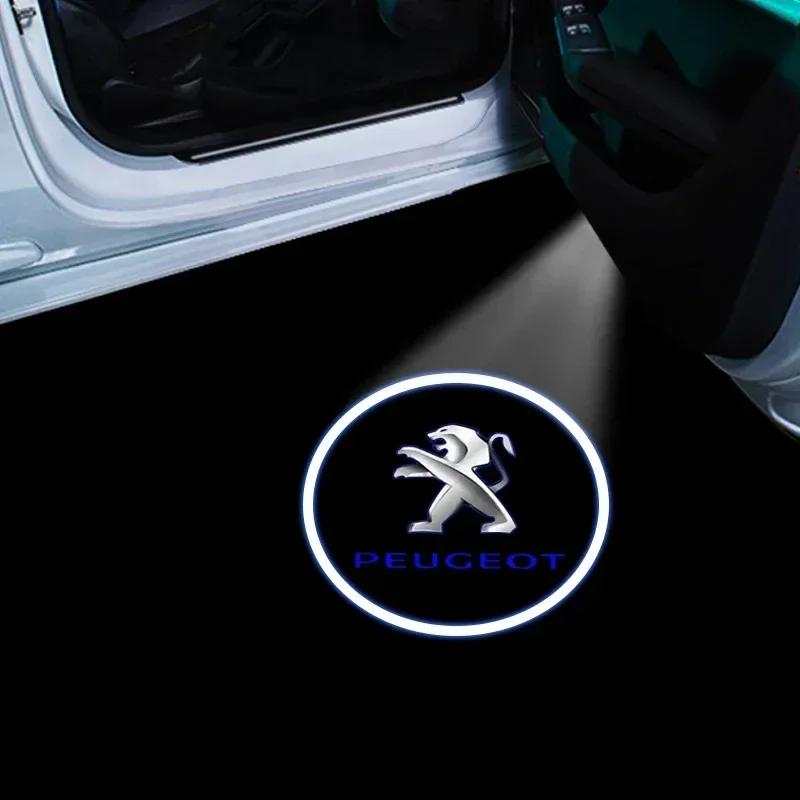 

2Pcs LED Welcome Light Car Door Projector Lamps Car Accessories For Peugeot 108 406 407 408 206 207 208 306 307 308 508