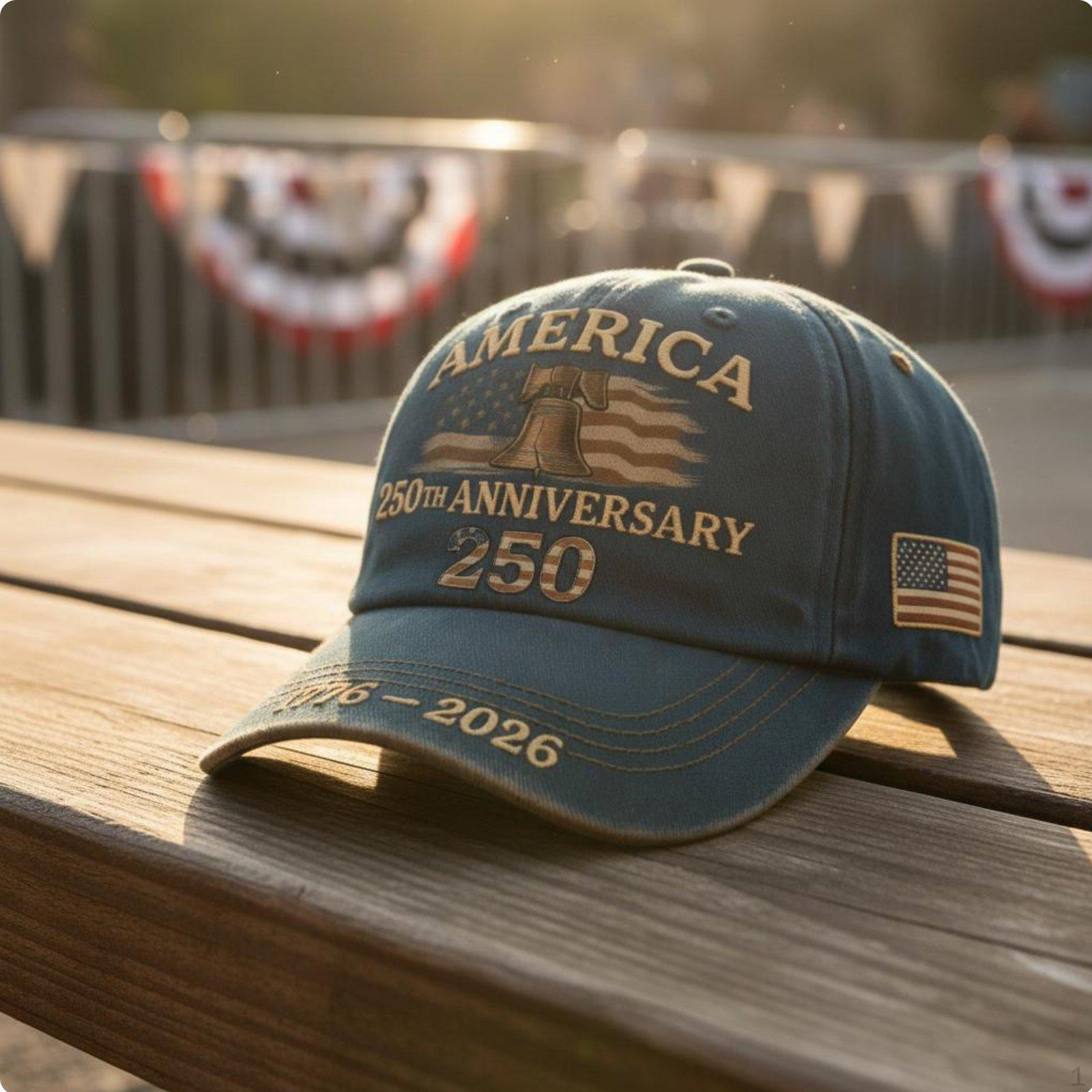 US 250th Anniversary Sun Hat Protection American Fit 17762026 Commemorative Medium Blue Navy