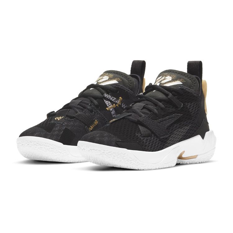 Air Jordan Why Not Zer0.4 GS Family Kids Sneakers Black White Metallic-Gold CQ9430-001