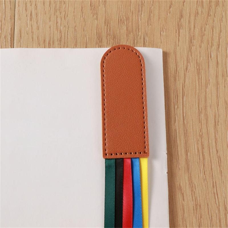 Bokmärken i läder Bokmärken med band med 5 färger Bibliska bokmärken Sidmarkörer med band för Bibeln Dikter Roman
