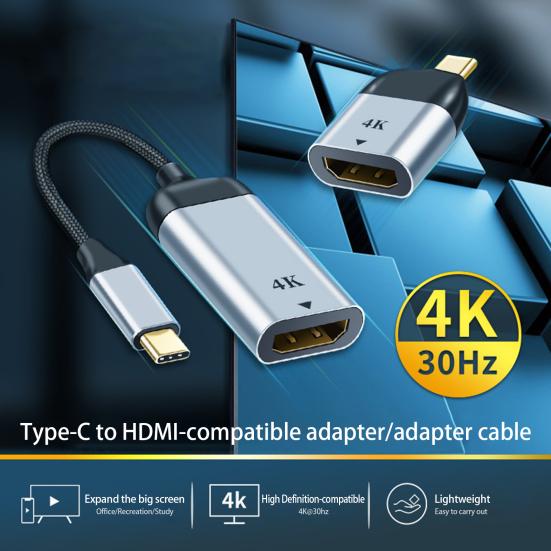 

Стабильный видеовыход, совместимый с 4K HD, HDMI-совместимый преобразователь типа C в преобразователь дисплея, видеоадаптер для сотовых телефонов, аксессуары для телефонов