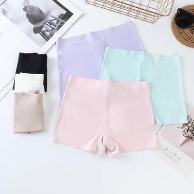 Pantalones Cortos de Boxer para Mujer de Seda de Hielo Sin Costuras de Cintura Media con Refuerzo de Algodón - Talla Grande Pantalones de Seguridad de Pie Plano