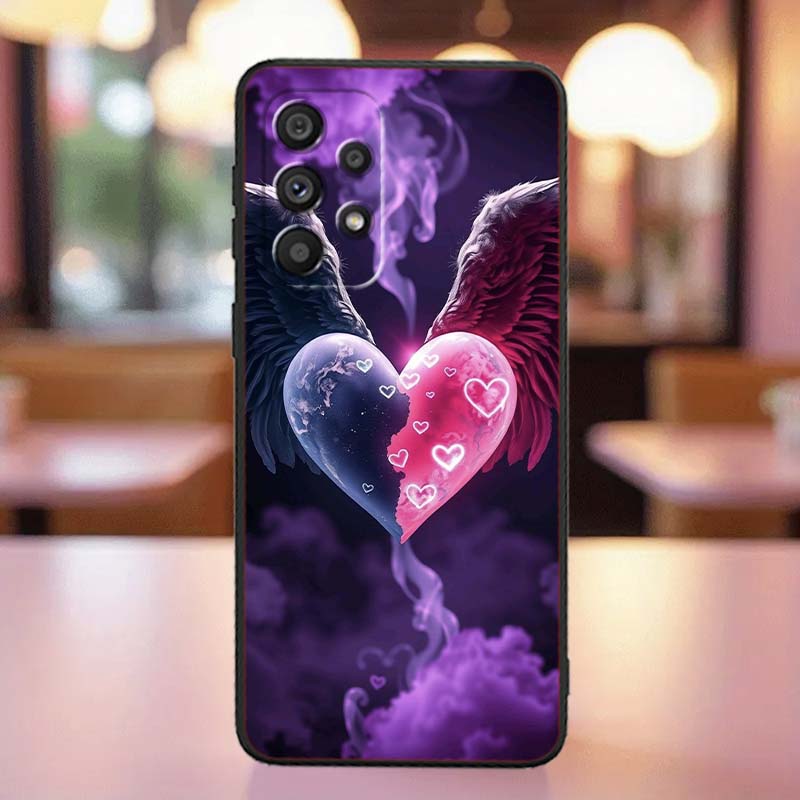 Luxurious Love Design Art Case For Samsung A41 A35 A34 A33 A32 A25 A24 A23 A21s A06 A05 A04 A03 Note 10 20 Ultra 5G Black