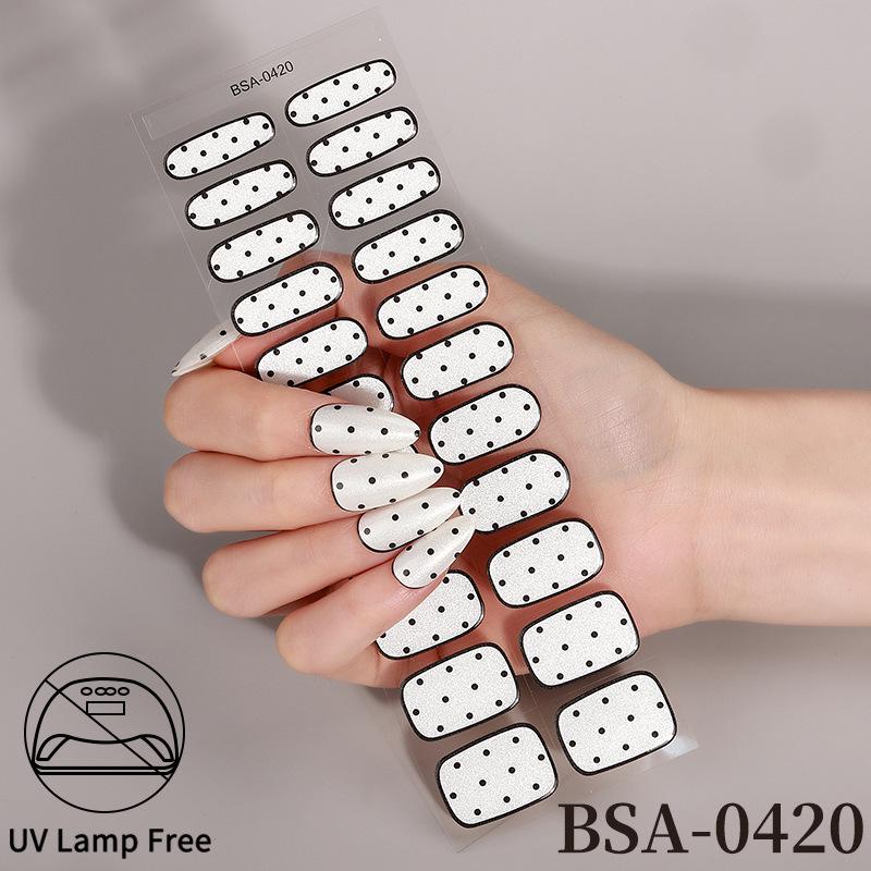 Adesivi per Unghie in Gel Impermeabili Francesi - Carini Cartoni Animati Nail Art Senza Cottura per Stili Europei e Americani