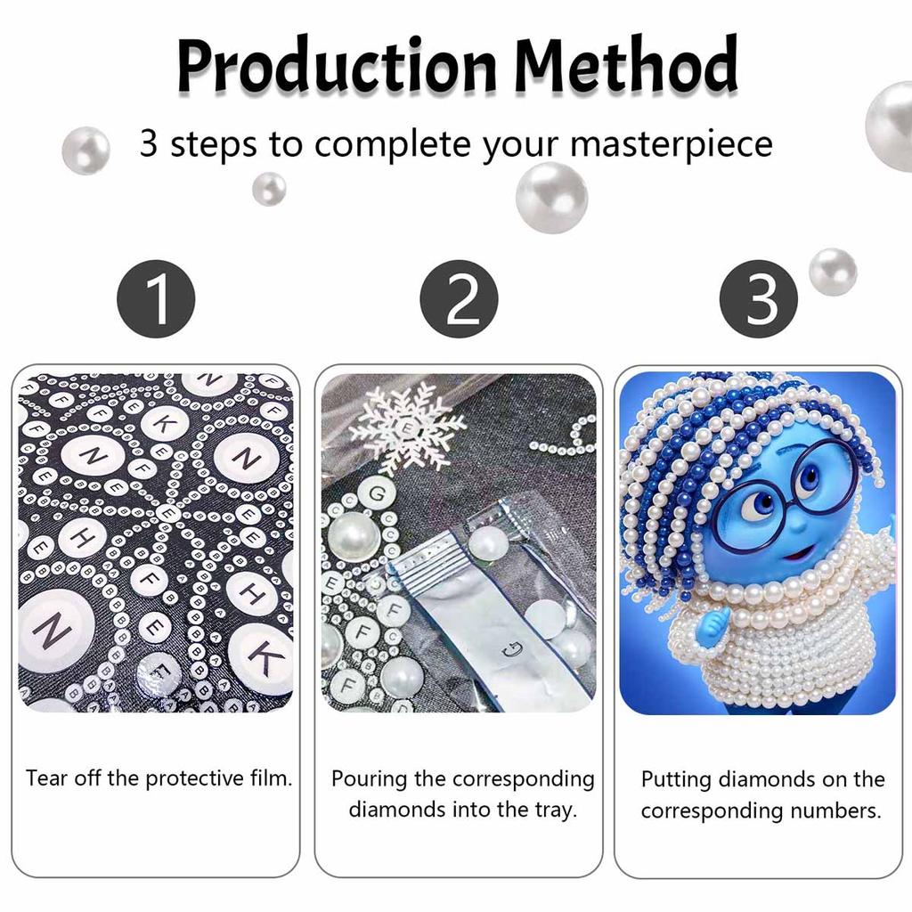 Disney DIY Pearl Painting Inside Out Worry Decorative Painting Creative Ornaments Friends Gifts Desktop Displays