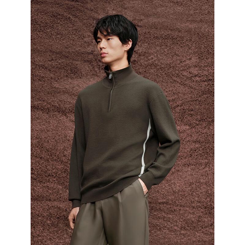 GXG Men's Polo Collar Half-Placket Wool Sweater