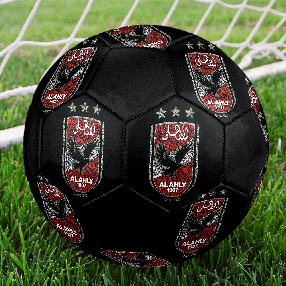 Al Ahly SC Soccer Ball, Colorful, Suitable for All Ages, Machine-stitched, PVC Material, Competition Grade, Durable and High Bounce