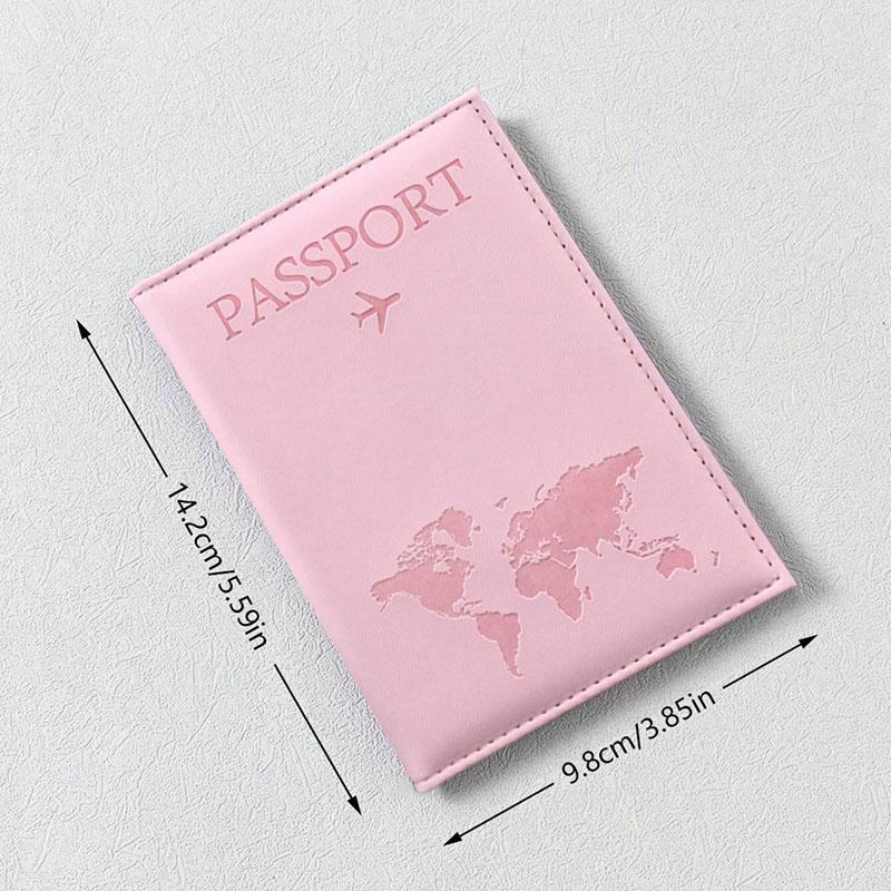 PU Læder Pascover Til Mænd & Kvinder Organizer - Beskyttende Kort Holder ID Dokument Dæksler Verdens Kort Rejse Pas Etui