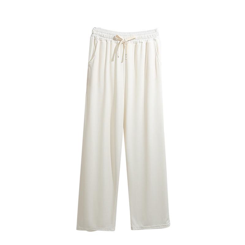 Pantaloni Larghi da Donna Taglie Forti in Seta di Ghiaccio: Vita Alta Estiva, Anti-Zanzare, Design Fresco e Fluido.