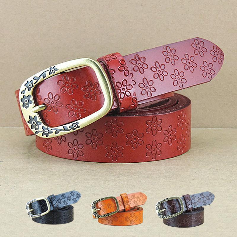 Elegant Genuine Leather Belt For Women With Silver Buckle And Versatile Style